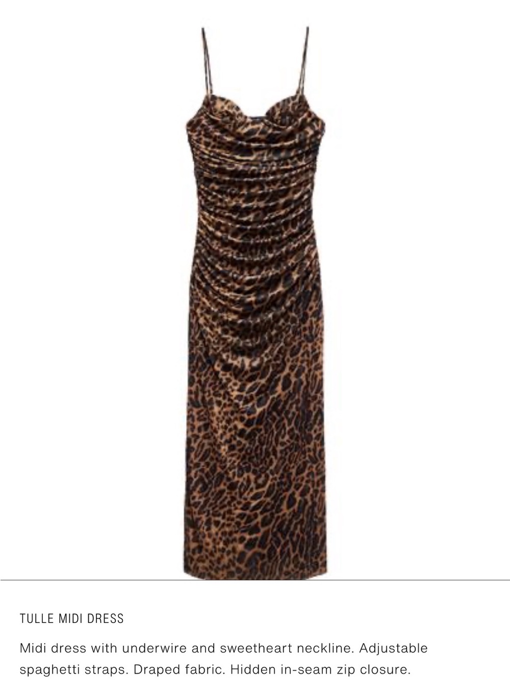 Zara Leopard-Print Midi Dress in Brown and Black